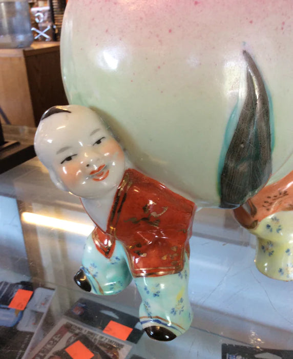 Chinese Porcelain 3 Boys Carrying a Peach Figure 20044 121
