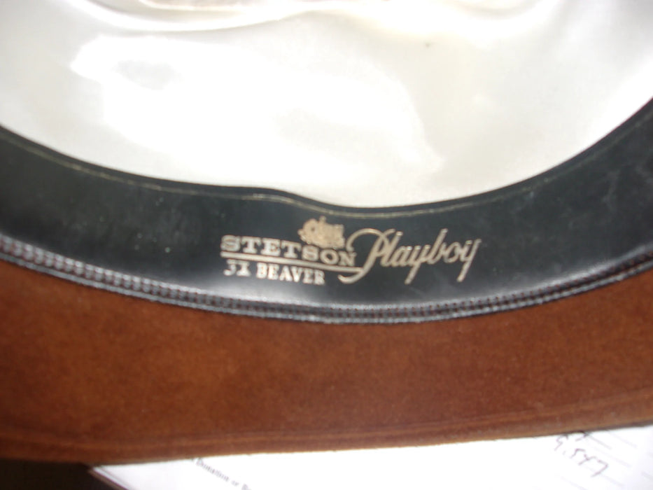 Vintage Men's Brown Stetson Fedora Hat 3X Beaver Fur Felt The Playboy 20041 121