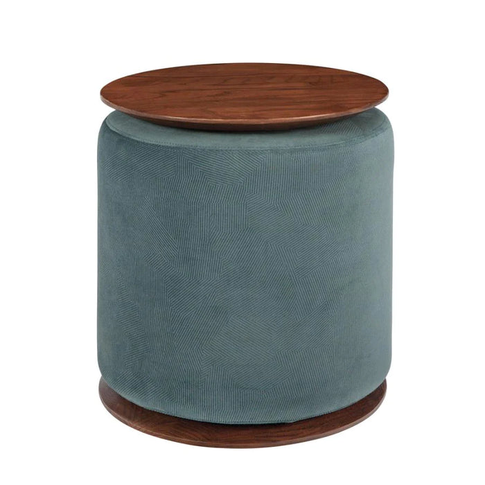 Accent end table ottoman combo walnut/blue NEW CO-914115