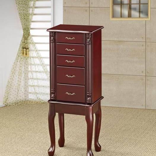 New Jewelry armoire cabinet cherry finish NEW CO-900144