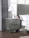 Nathan 2-drawer Nightstand with USB Port White Marble and Grey image