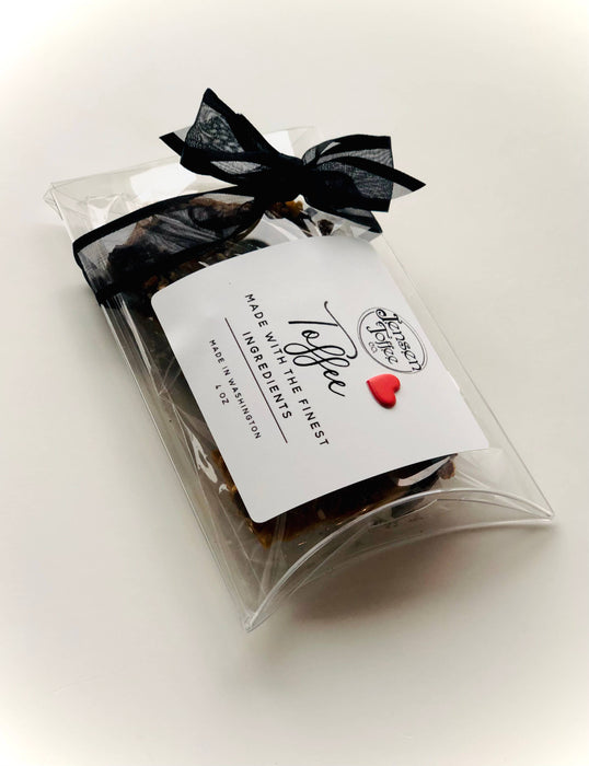Milk Chocolate Almond Toffee: 8 ounce clear box