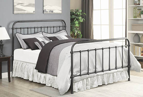 Livingston Eastern King Metal Open. Frame Vintage Inspired Bed NEW CO-300399KE
