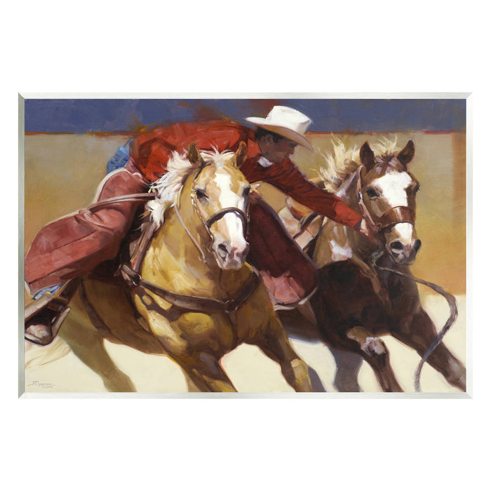 Rodeo Cowboy Painting Plaque Art: 13 x 19