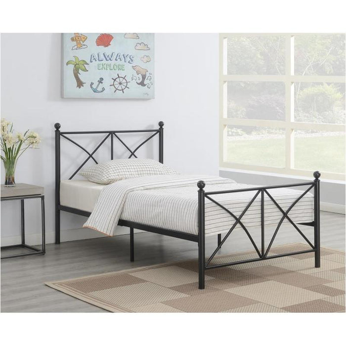 Hart twin platform bed matte black NEW CO-422755T