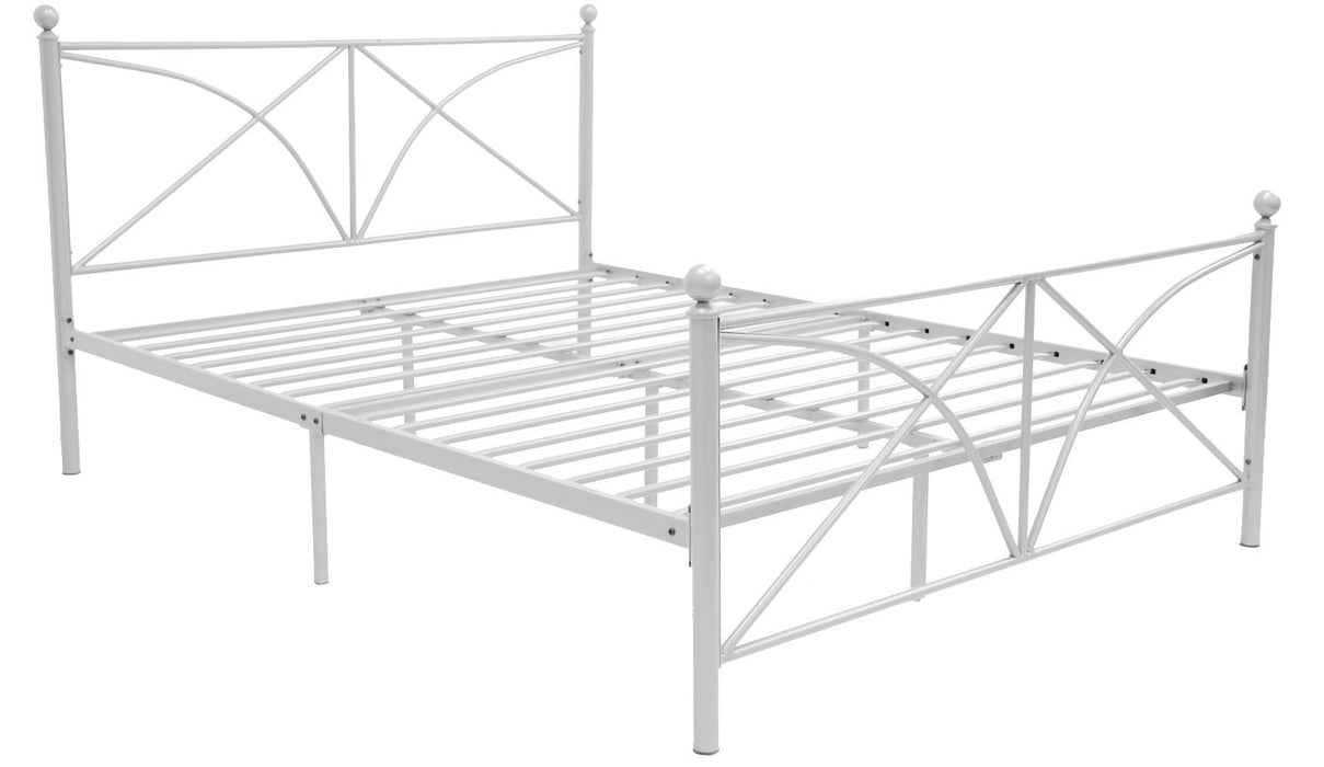 Hart full platform bed ivory finish metal NEW CO-422759F