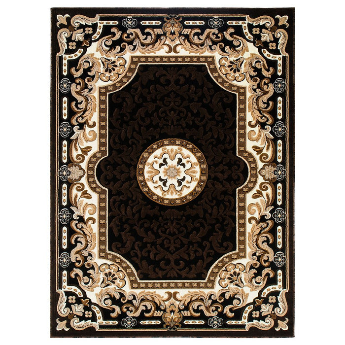 Persian Weavers Kingdom D-123 rectangular black rug 5x7 NEW PW-KGD123BK5x7