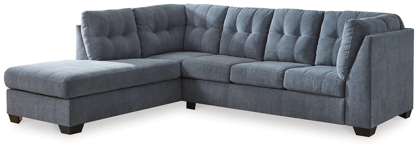 Marleton Ashley 2pc L-Shaped Sectional Sofa Couch Denim Blue or Gray NEW AY-55303