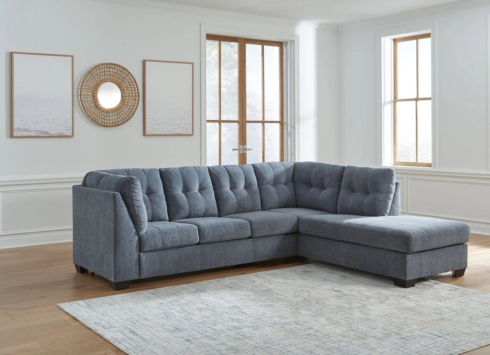 Marleton Ashley 2pc L-Shaped Sectional Sofa Couch Denim Blue or Gray NEW AY-55303
