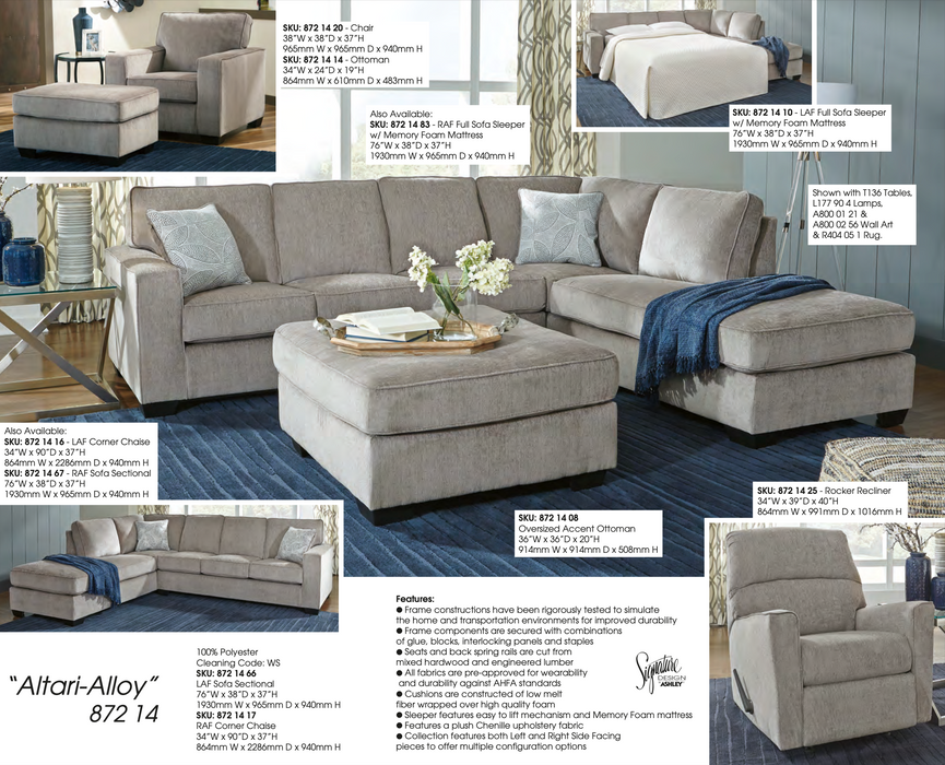 Altari Sectional Sofa/Couch Collection Living Room 8pc Set NEW AY-87213, AY-T458-8, AY-T458-6(2), AY-L177904, AY-R400801