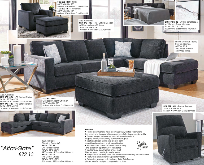 Altari L-Shaped Sectional Sofa/Couch NEW AY-87213
