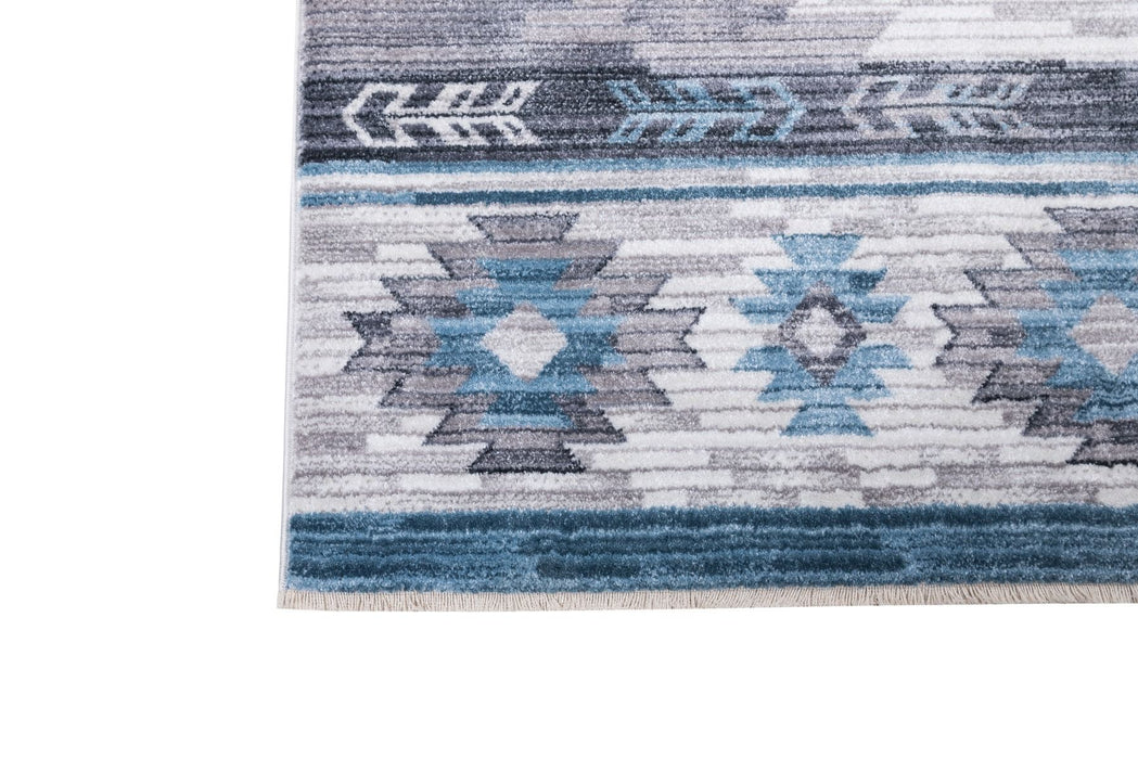 Persian Weavers Ashton 568 Denim Southwestern blue/gray rug 5x7 NEW PW-AS568DN5x7