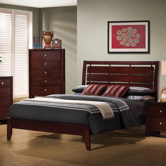Serenity Rich Merlot California King Bed Red Brown NEW CO-201971KW