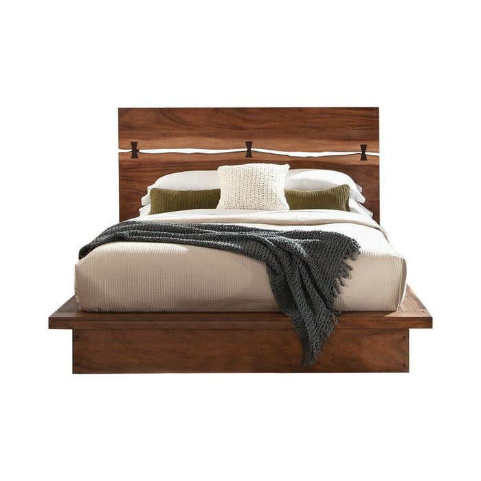 Winslow Storage Eastern King Bed Smokey Walnut and Coffee Bean