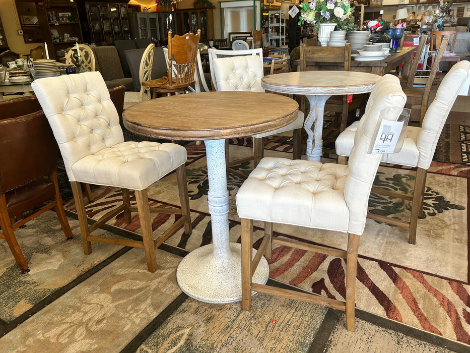 NEW Sadie 30" Round Wood Kitchen or Dining Table w 2 Chairs 3pc Set NEW NE-1210414/CO-182689-S3