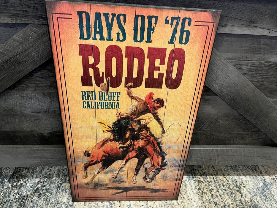 Days of '76 Rodeo Red Bluff Western Horse Sign Wall Art 17x23 wood NEW customizable MD-20281