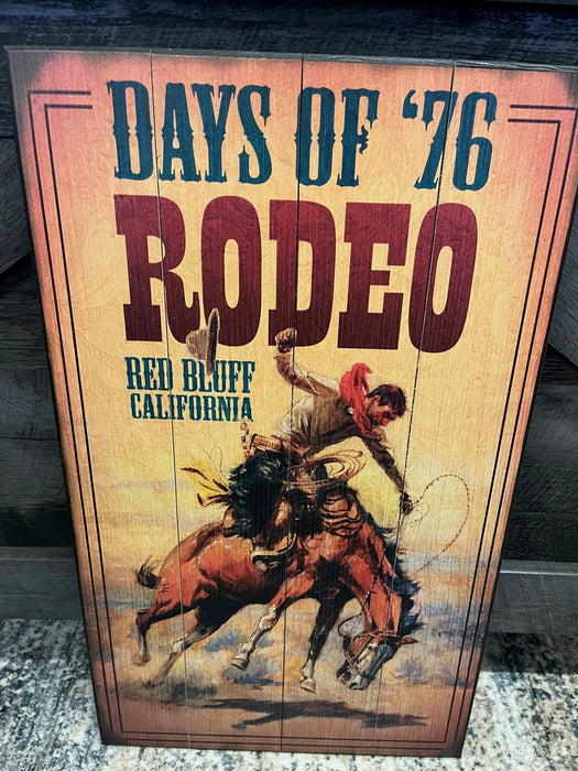 Days of '76 Rodeo Red Bluff Western Horse Sign Wall Art 17x23 wood NEW customizable MD-20281