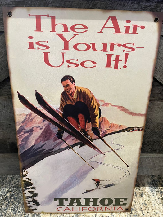 The Air is Yours Use It Ski Winter Vintage Style Sign Wall Art 14x24 metal NEW customizable MD-36011