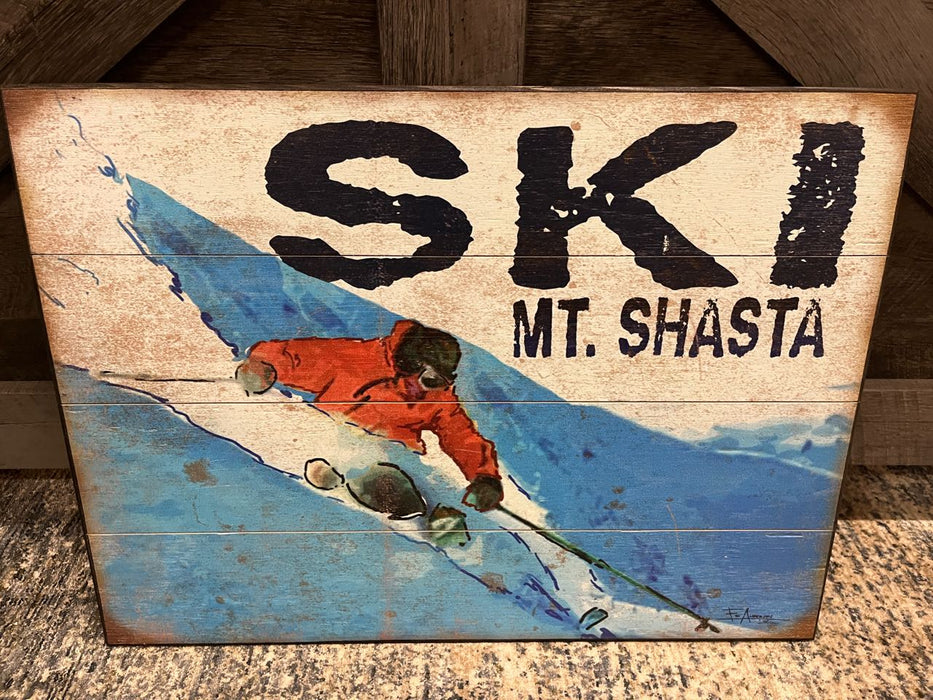 Ski Mt. Shasta sign wall art 17x23 wood NEW customizable MD-15361