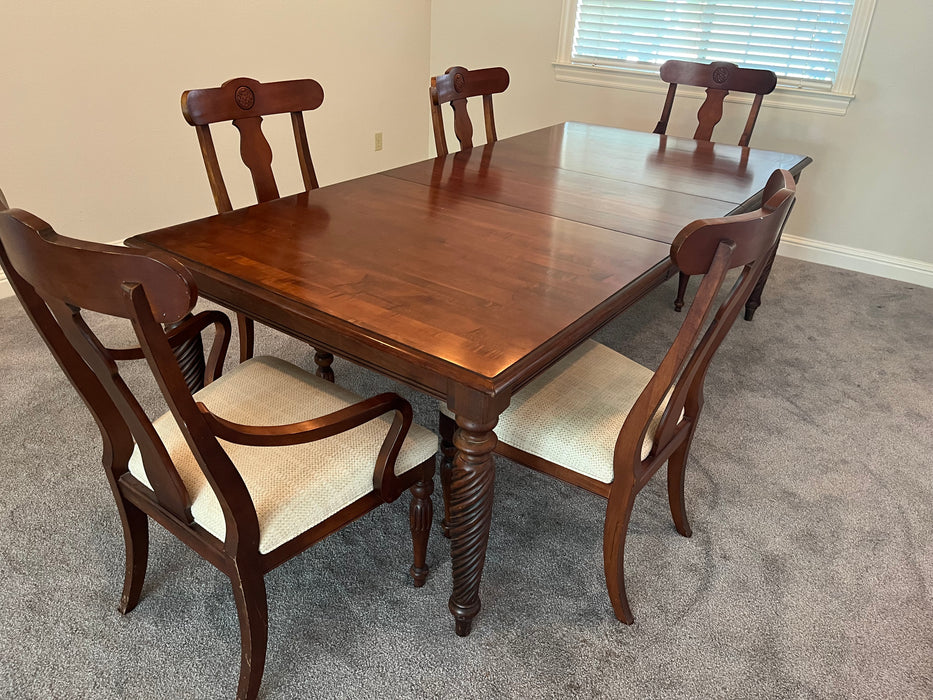 Dining table 2 leaves 6 chairs 7pc set 32564