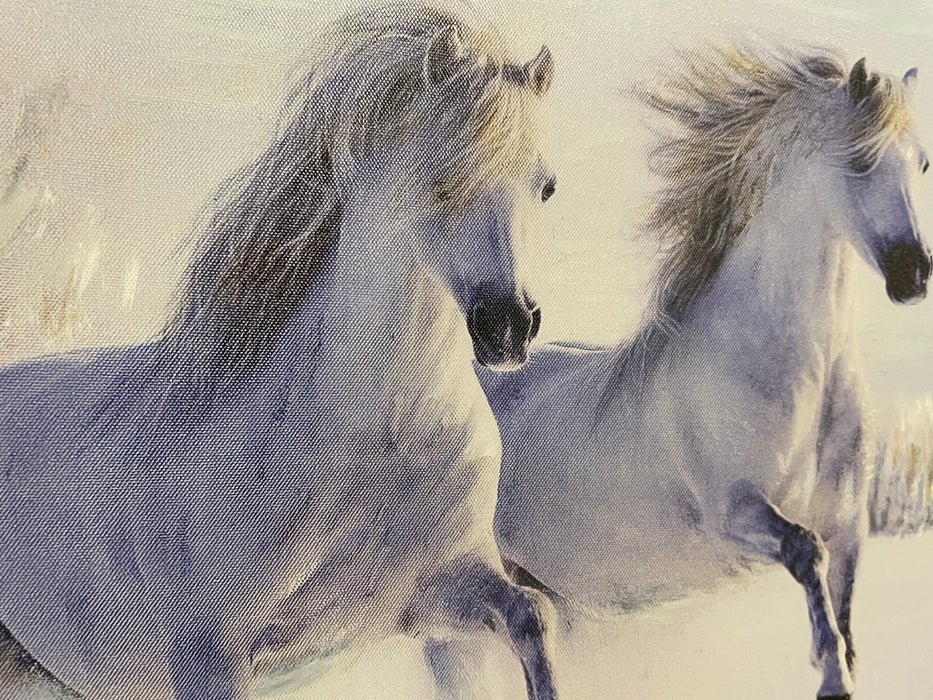 Brother & Sister horses in snow lithograph picture 31752