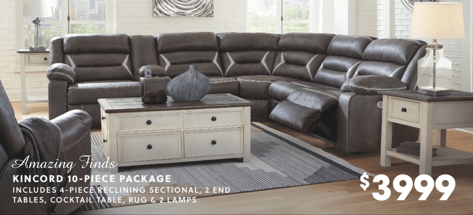 Kincord Power Reclining Sectional Living Room 10pc Package NEW AY-1310459,77,46,62,T637-20,T637-3,T637-107,L430144,R405312