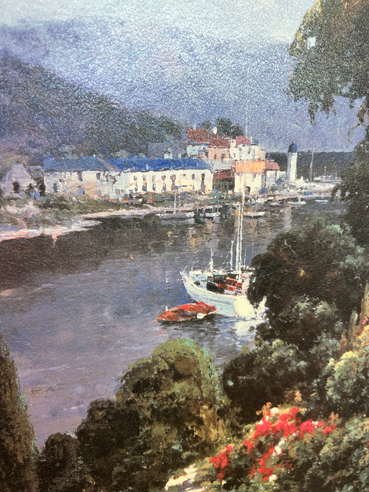 Framed Harbor View painting picture 33750