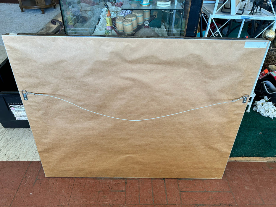 Framed Harbor View painting picture 33750