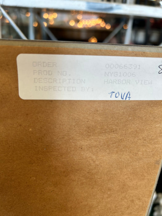 Framed Harbor View painting picture 33750