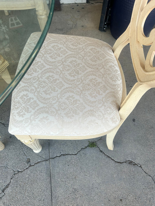 Beautiful glass top kitchen, dining, or patio, outdoor or indoor table with 4 chairs 33754