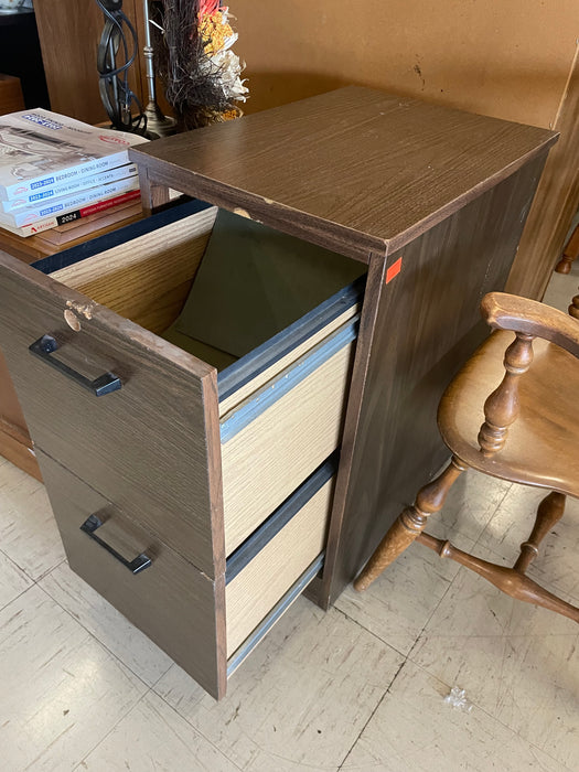 Brown filing cabinet 2 file drawers 32273