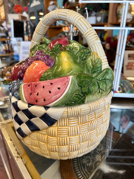 Vintage Susan Wingat fruit cookie jar 33759