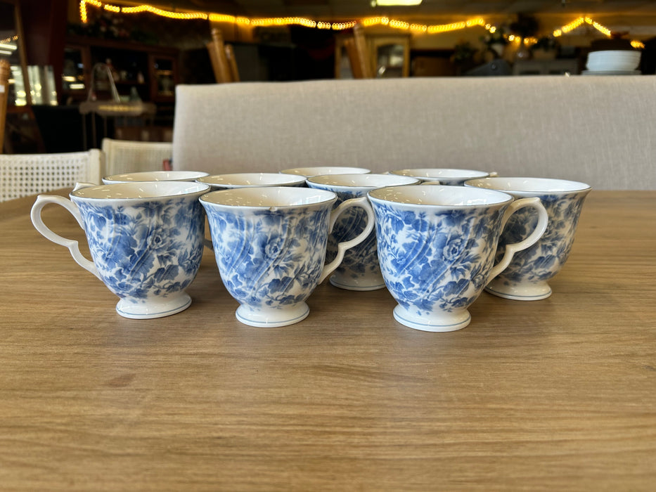 Nikko blue tea rose blossomtime tea cup teacup 9pc set 33763