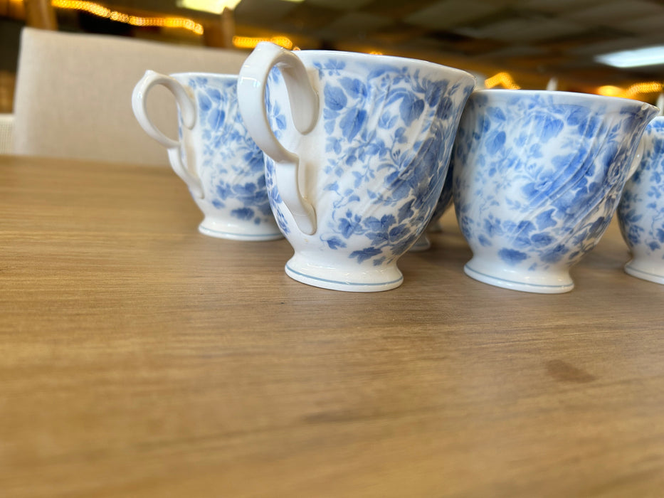 Nikko blue tea rose blossomtime tea cup teacup 9pc set 33763