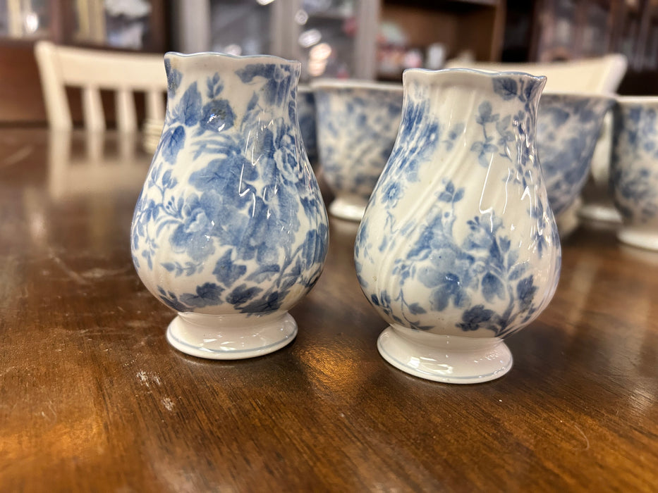 Nikko blue tea rose blossomtime salt/pepper shakers 2pc set 33765