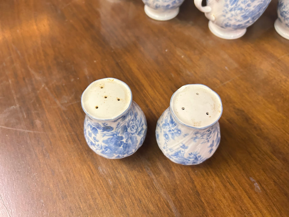 Nikko blue tea rose blossomtime salt/pepper shakers 2pc set 33765