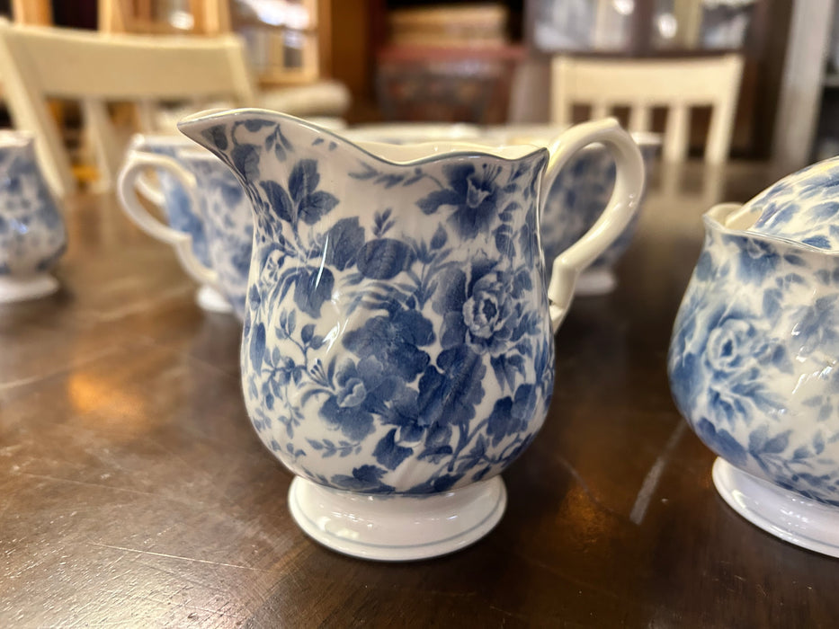 Nikko blue tea rose blossomtime creamer and sugar 2pc set 33766