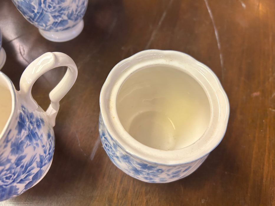 Nikko blue tea rose blossomtime creamer and sugar 2pc set 33766