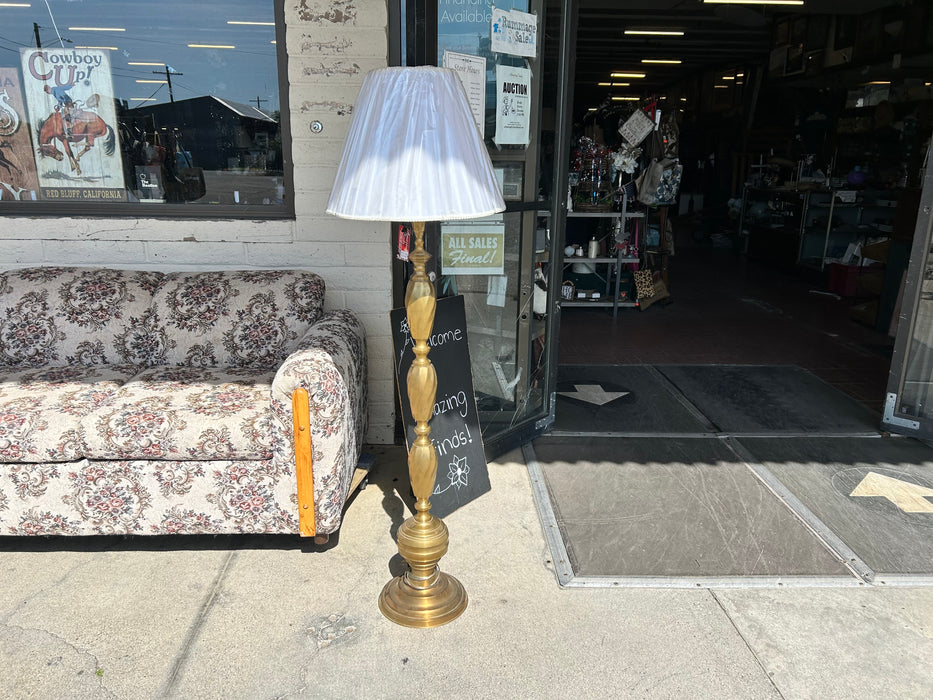 Brass standing floor lamp with shade 34193