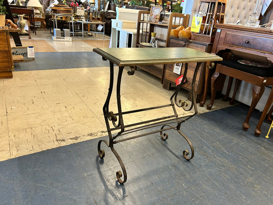 Wood/metal side end table 34198