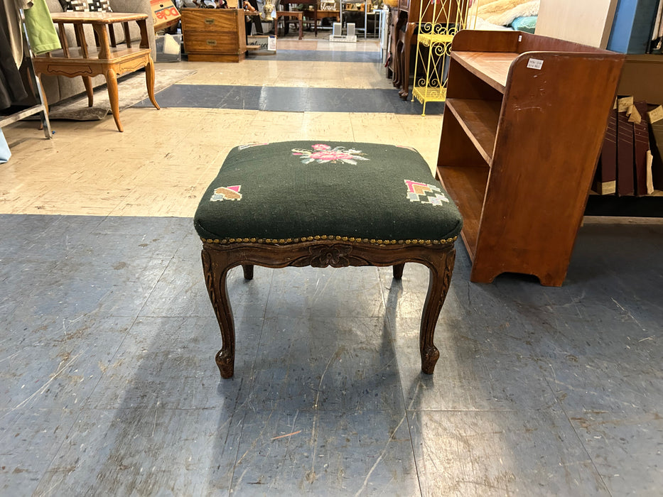 Hand stitched floral ottoman 34200