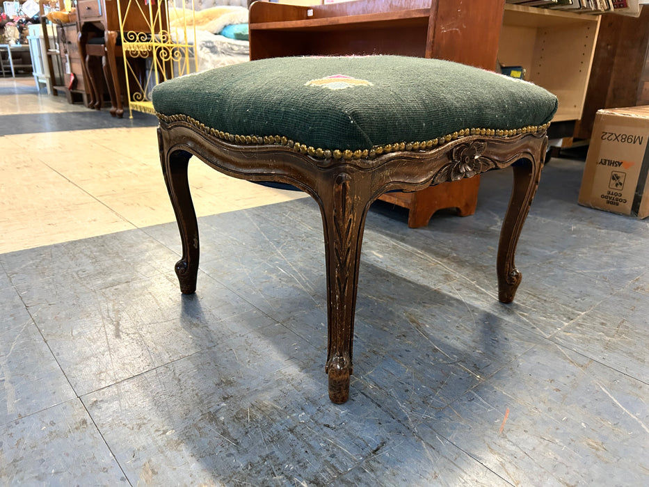 Hand stitched floral ottoman 34200