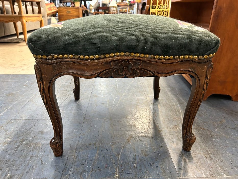 Hand stitched floral ottoman 34200