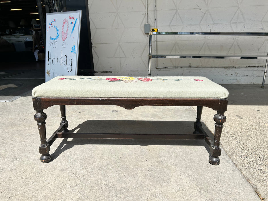 Hand stitched floral bench seat 34201