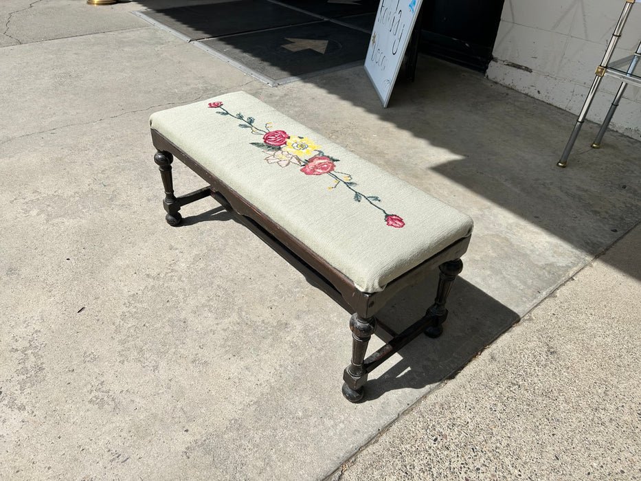Hand stitched floral bench seat 34201