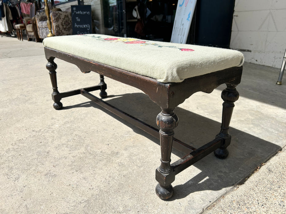 Hand stitched floral bench seat 34201