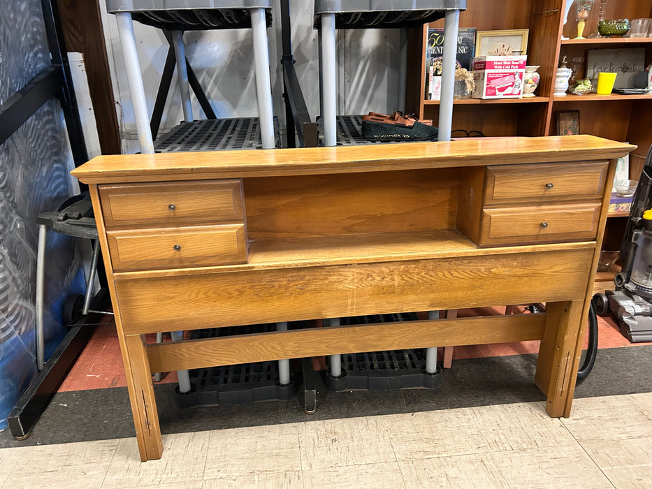 Full size wood bookcase storage headboard 34204