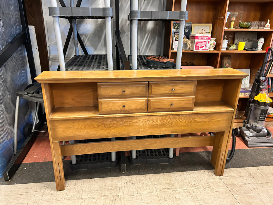Full size wood bookcase storage headboard 34204