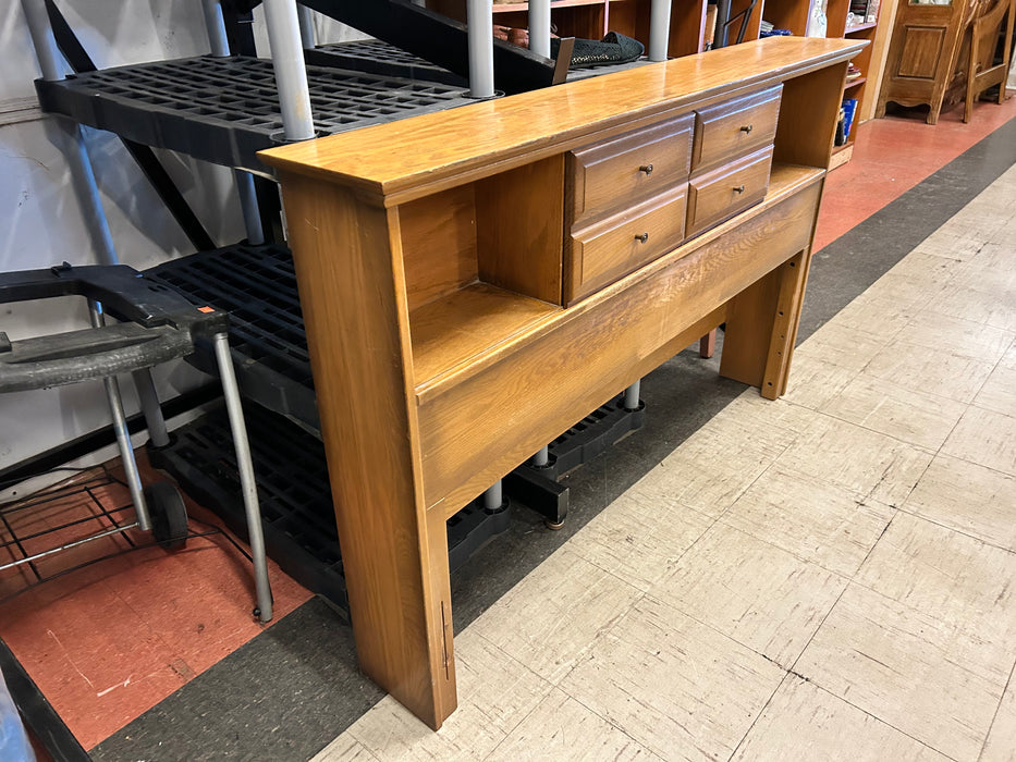 Full size wood bookcase storage headboard 34204