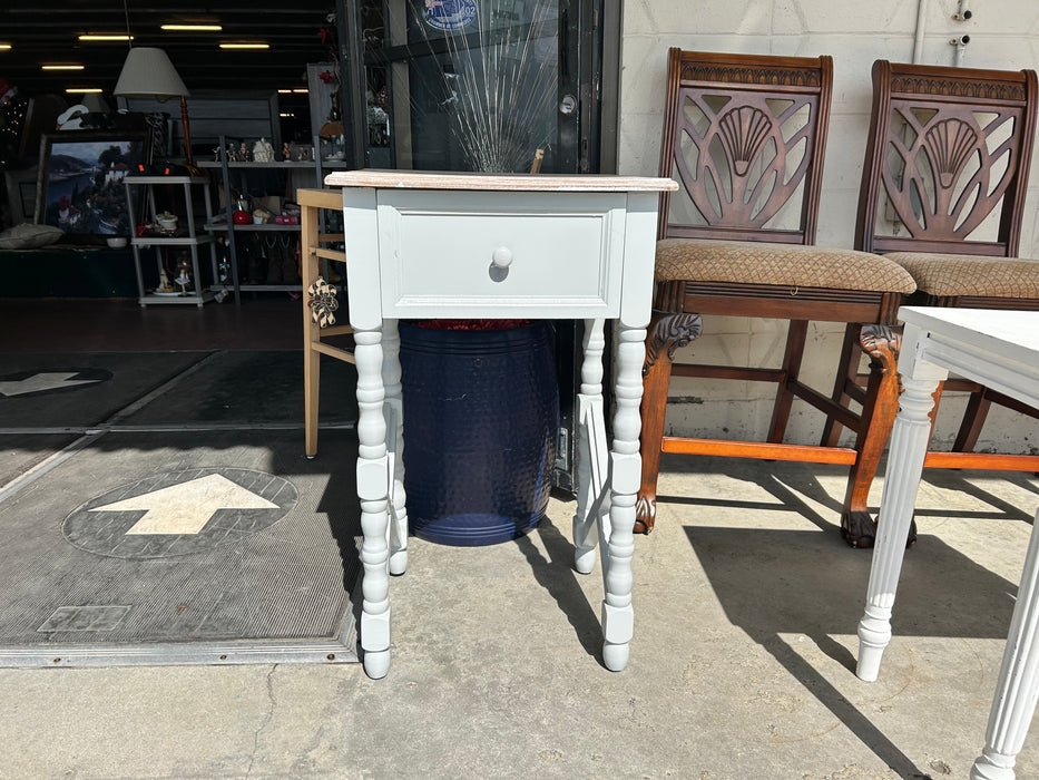 Two tone light grey side end table nightstand with drawer 33778